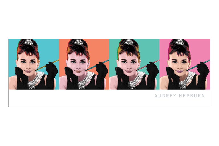 Audrey Hepburn Pop Art Slim Poster Blockmount