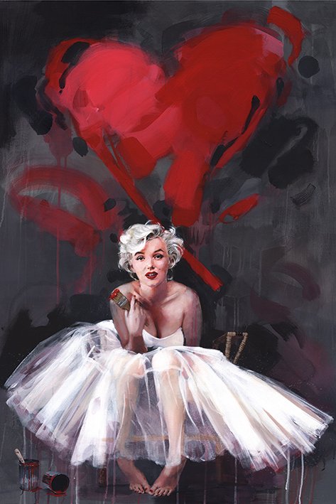 James Paterson Marilyn Monroe Paint Maxi Art Poster Blockmount