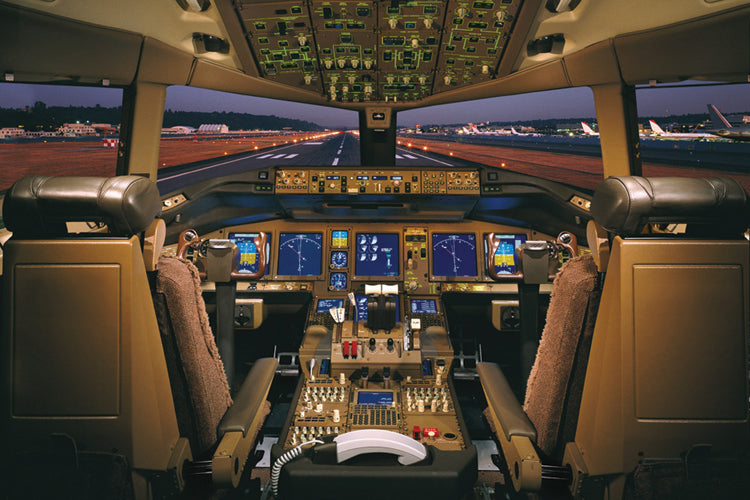 Boeing 777 Flight Deck Maxi Poster Blockmount