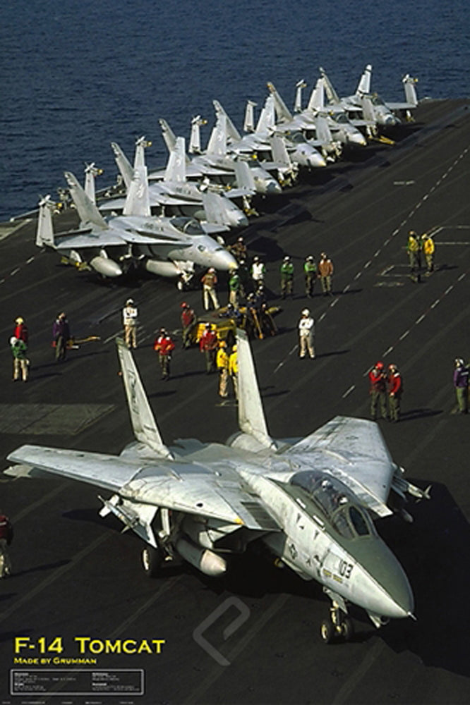 F14 Tomcat On Aircraft Carrier Maxi Poster