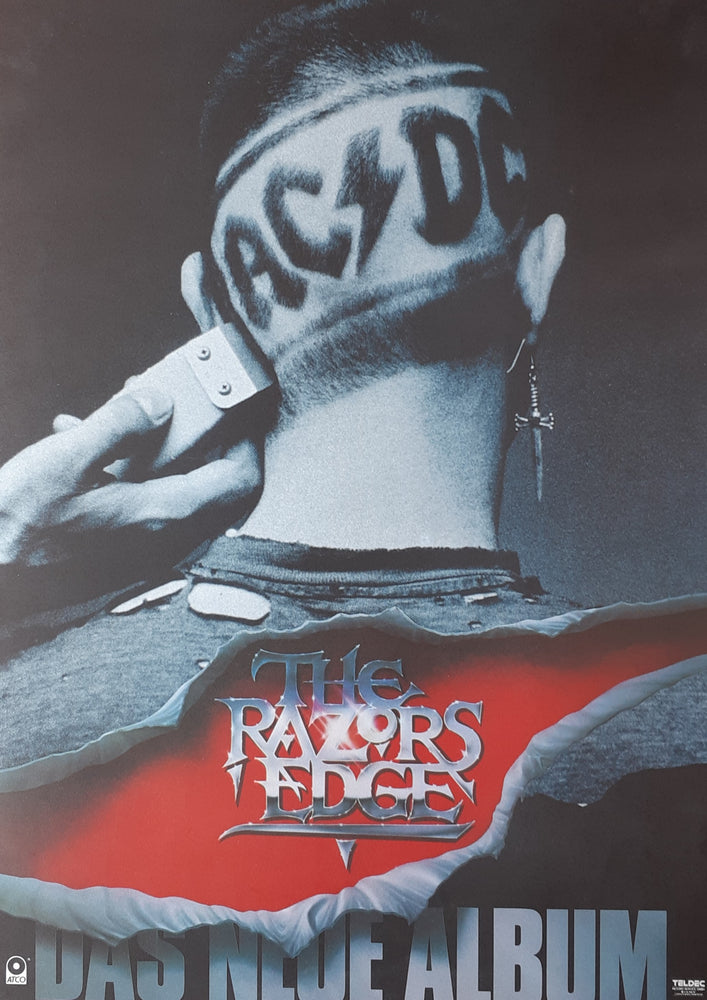 AC/DC The Razors Edge Rare German Promotional Poster Blockmount