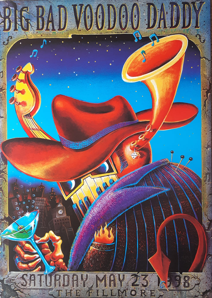 Big Bad Voodoo Daddy Emek Art Rare Maxi Poster Blockmount