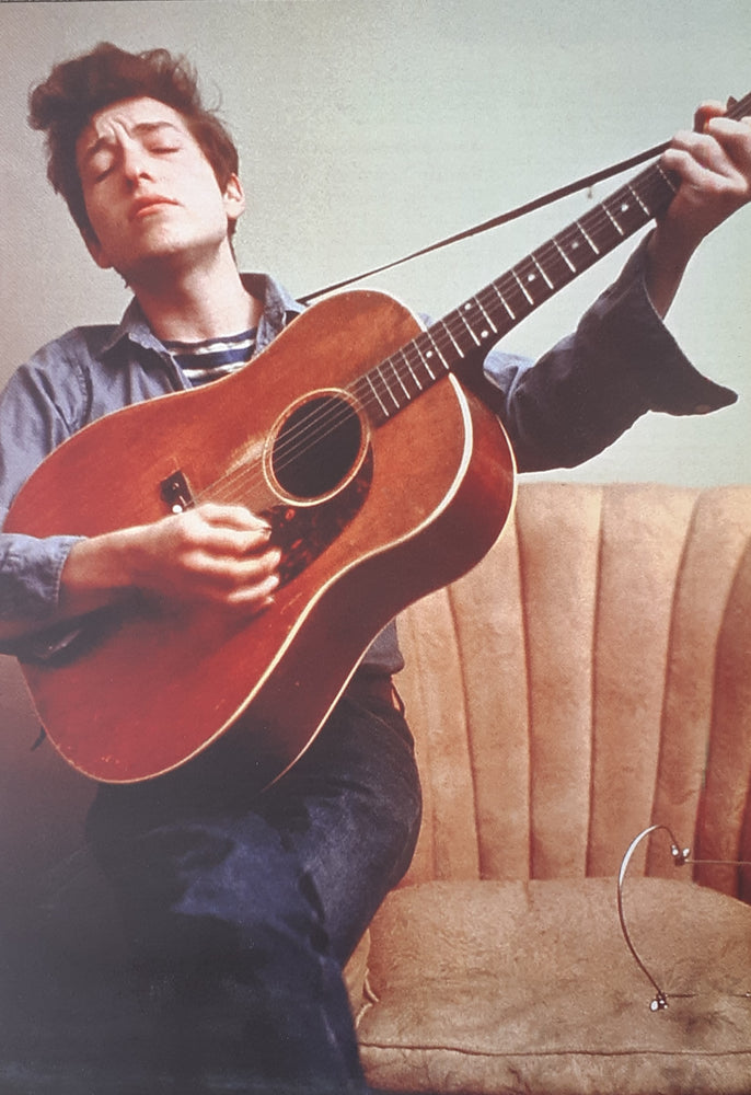 Bob Dylan Acoustic Guitar Colour Maxi Poster Blockmount