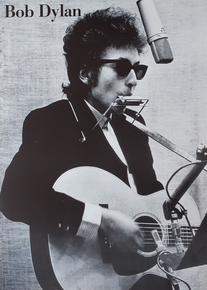 Bob Dylan Harmonica Black And White Maxi Poster Blockmount