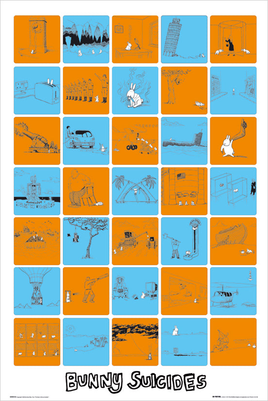 Bunny Suicides Blue And Orange Maxi Poster