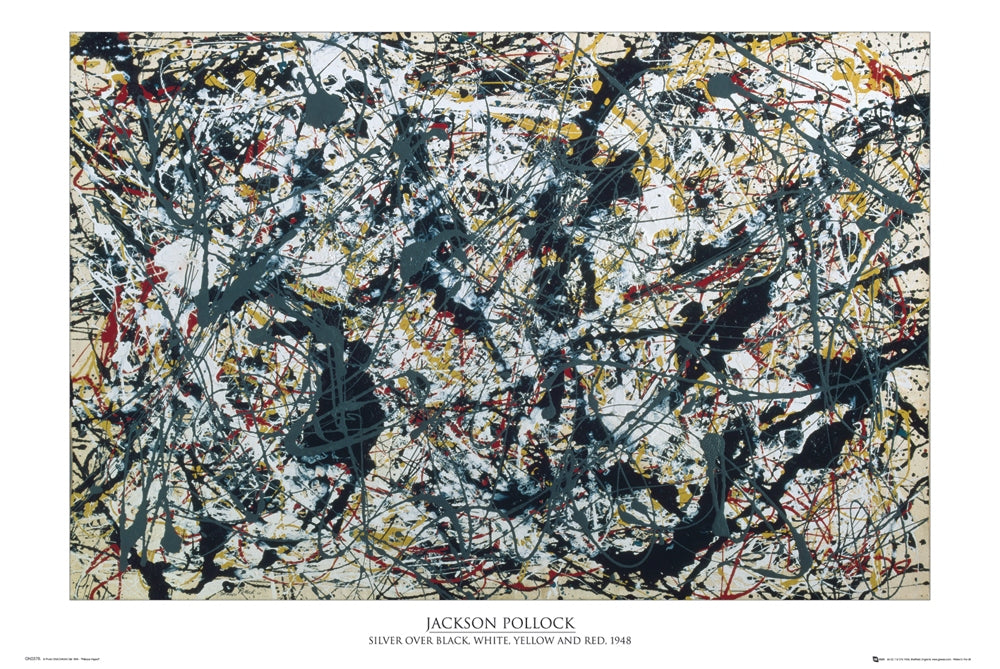 Jackson Pollock Silver Over Black, White, Yellow and Red 1948 Maxi Poster