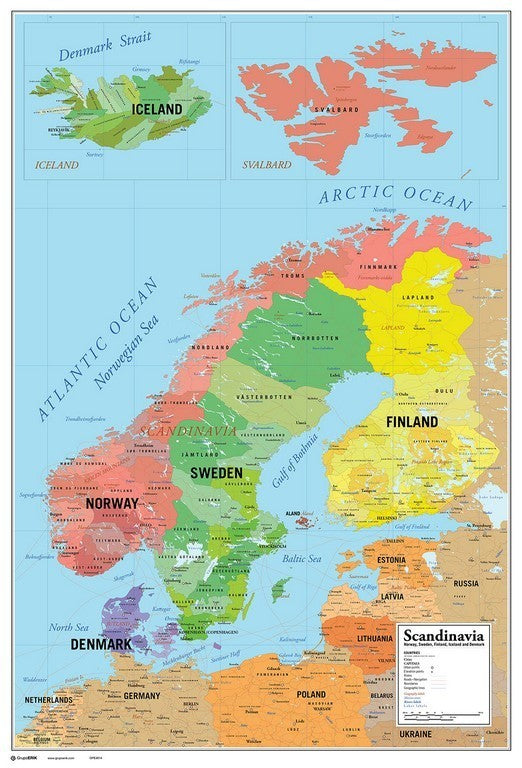 Scandinavia Map Maxi Poster