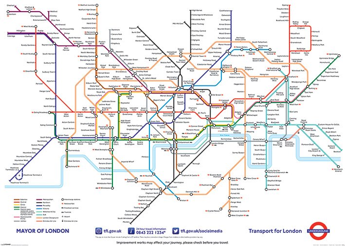 London Underground Map 100x140cm Giant Poster