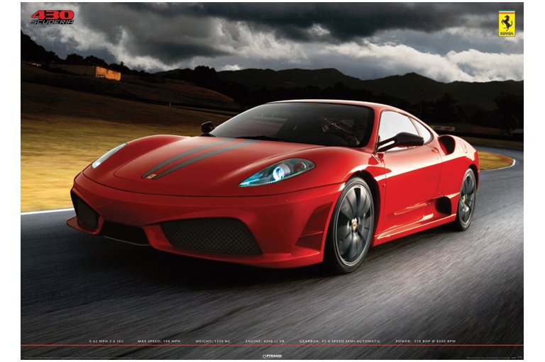 Ferrari 430 Scuderia 100x140cm Panoramic Giant Poster