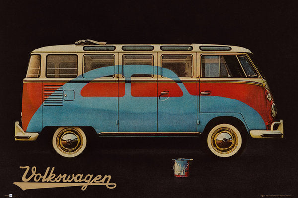 Volkswagen Camper With Painted Beetle Advert Maxi Poster