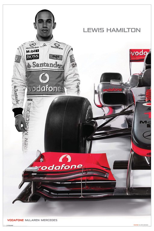 McLaren Mercedes Lewis Hamilton & Jenson Button Vintage Maxi Posters