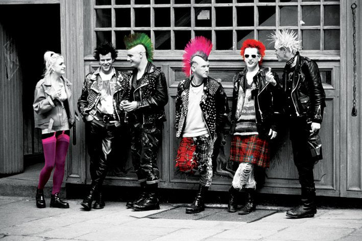 Punk Colours Black And White Maxi Poster