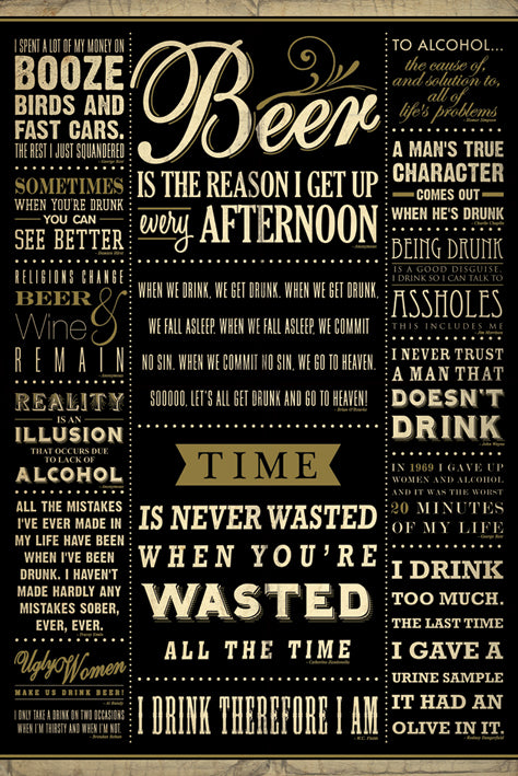 Beer Drinking Quotes Humourous Maxi Poster