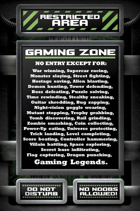 Restricted Area Gaming Zone Maxi Poster