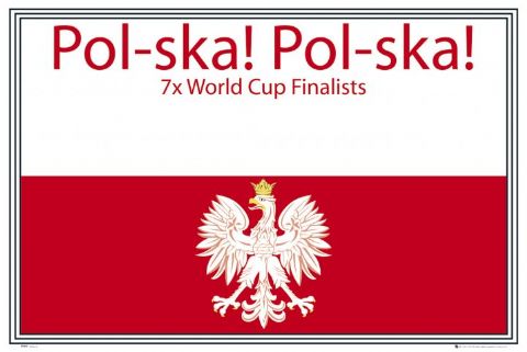 Poland Flag and Pol-ska! Pol-ska! Football Chant Maxi Poster