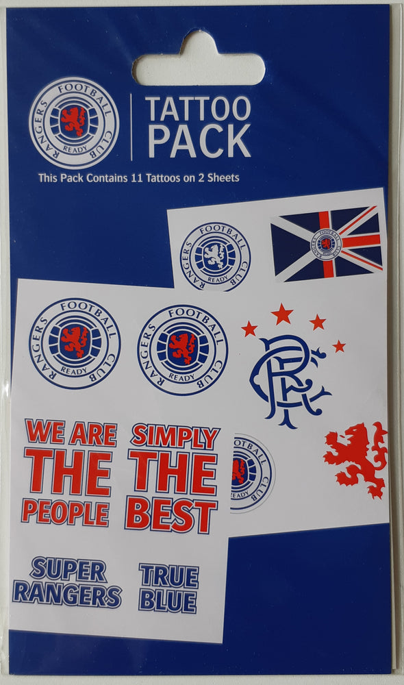 Rangers Football Club Temporary Tattoo Pack