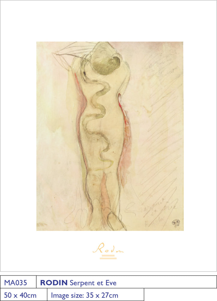 Auguste Rodin Serpent Et Eve 40x50cm Art Print