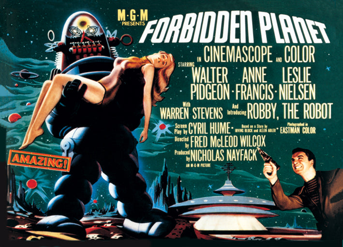 Forbidden Planet Movie One Sheet Vintage Maxi Poster Blockmount