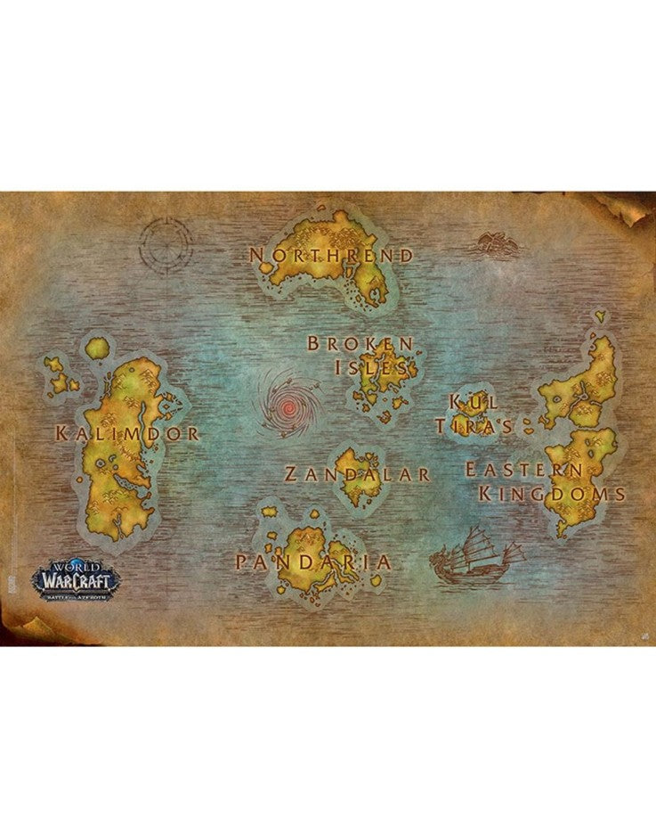 World Of Warcraft Map Gaming Maxi Poster