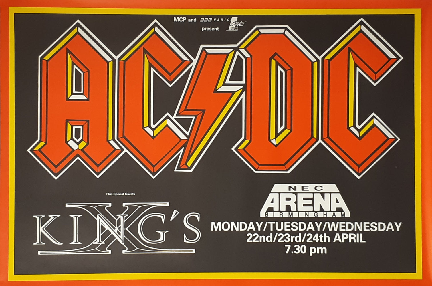 AC/DC Razors Edge 1991 Tour Birmingham UK 100x151cm Logo Only Giant Poster