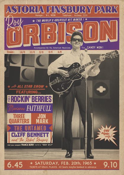 Roy Orbison Astoria Finsbury Park 20th February 1965 Maxi Poster