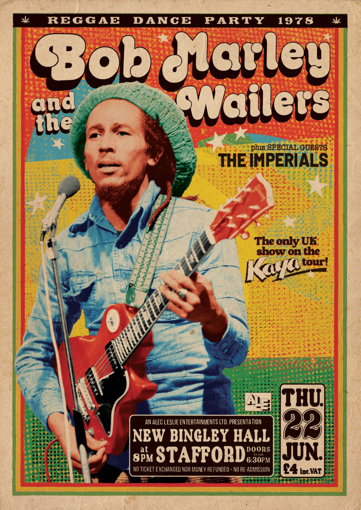 Bob Marley Kaya Tour New Bingley Hall Stafford June 1978 Maxi Poster