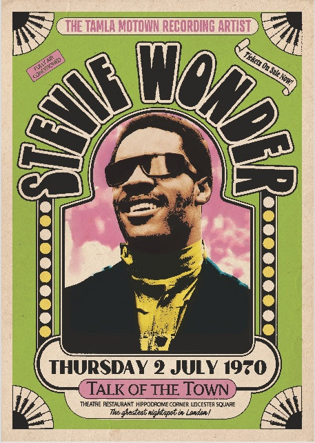 Stevie Wonder Talk Of The Town London Gig 2nd July 1970 Maxi Poster