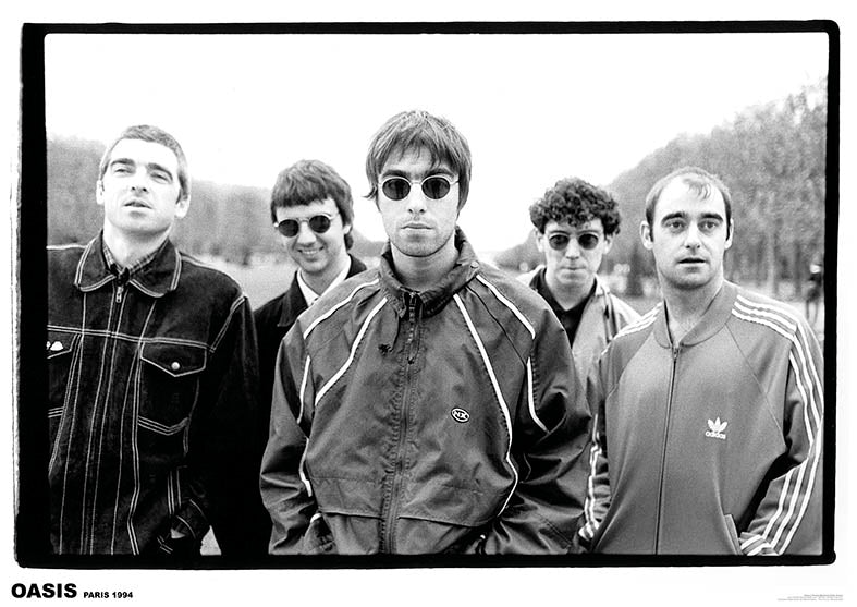 Oasis Paris 1994 Group Pose B&W Maxi Poster