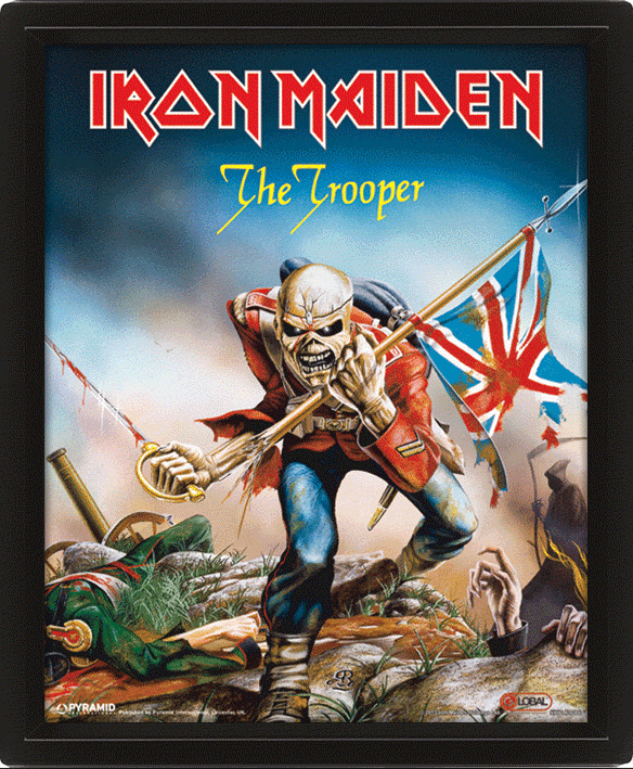 Iron Maiden Trooper Framed 10 x 8 inch Vintage 3D Lenticular Poster