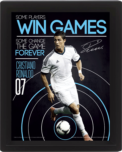 Ronaldo Change The Game Forever Framed 10 x 8 inch Vintage 3D Lenticular Poster