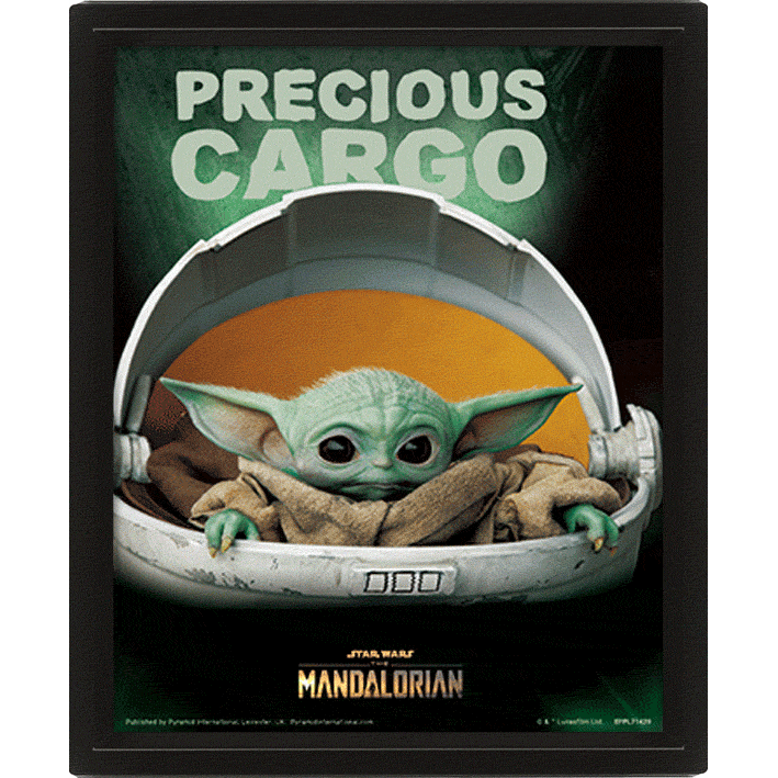 Star Wars The Mandalorian Precious Cargo Framed 10 x 8 inch 3D Lenticular Poster