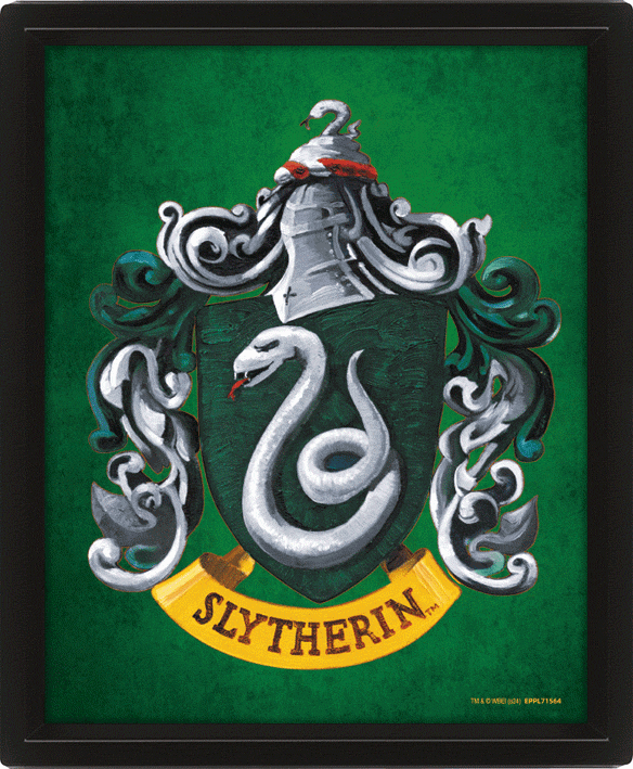 Harry Potter Slytherin Crest Framed 10 x 8 inch 3D Lenticular Poster