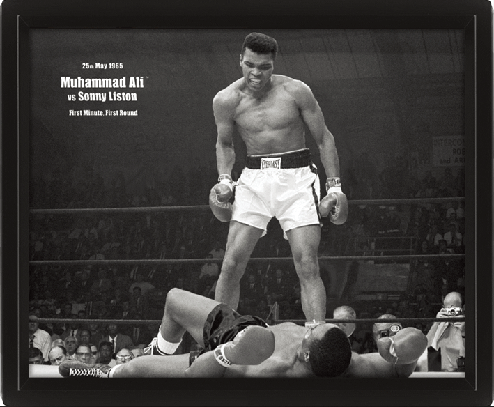 Muhammad Ali v Sonny Liston Framed 10 x 8 inch Vintage 3D Lenticular Poster