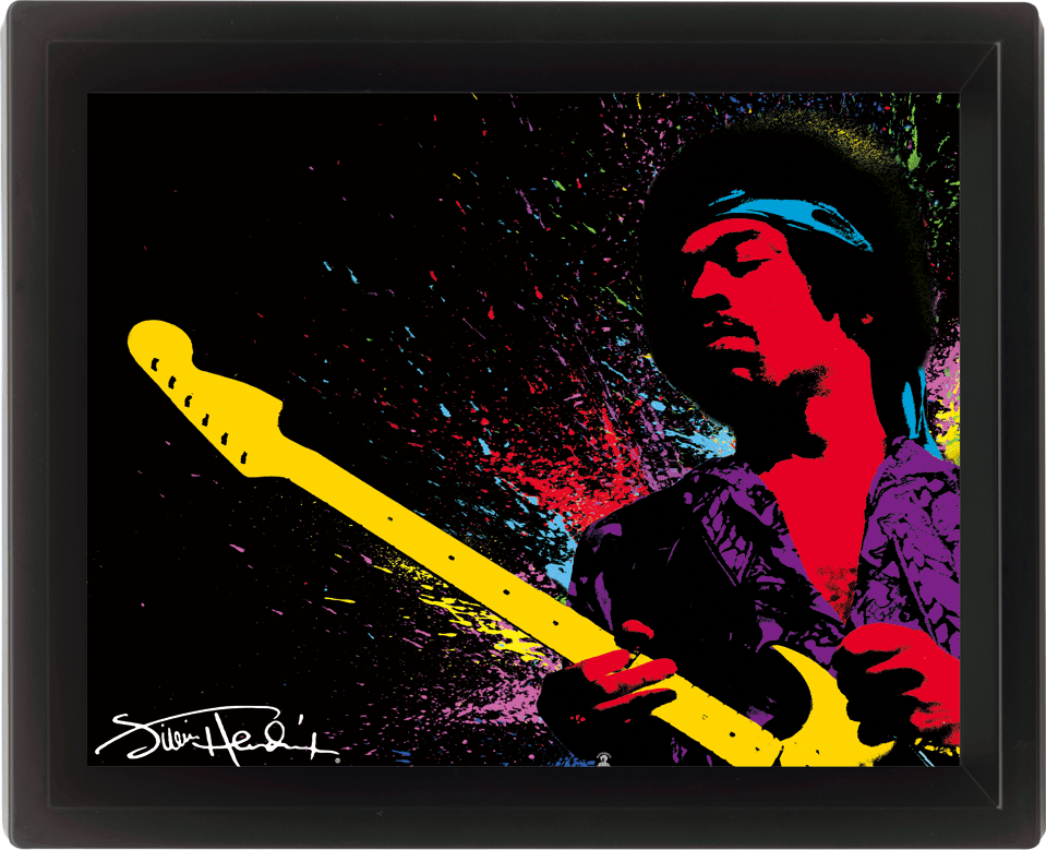 Jimi Hendrix Paint Framed 10 x 8 inch Vintage 3D Lenticular Poster