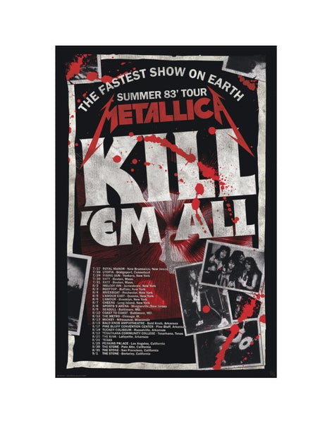 Metallica Kill 'Em All Summer 1983 USA Tour Maxi Poster – Koolpixnz