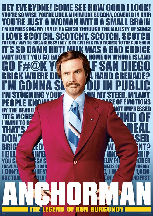 Anchorman Ron Burgundy Legend Quotes 100x140cm Giant Poster