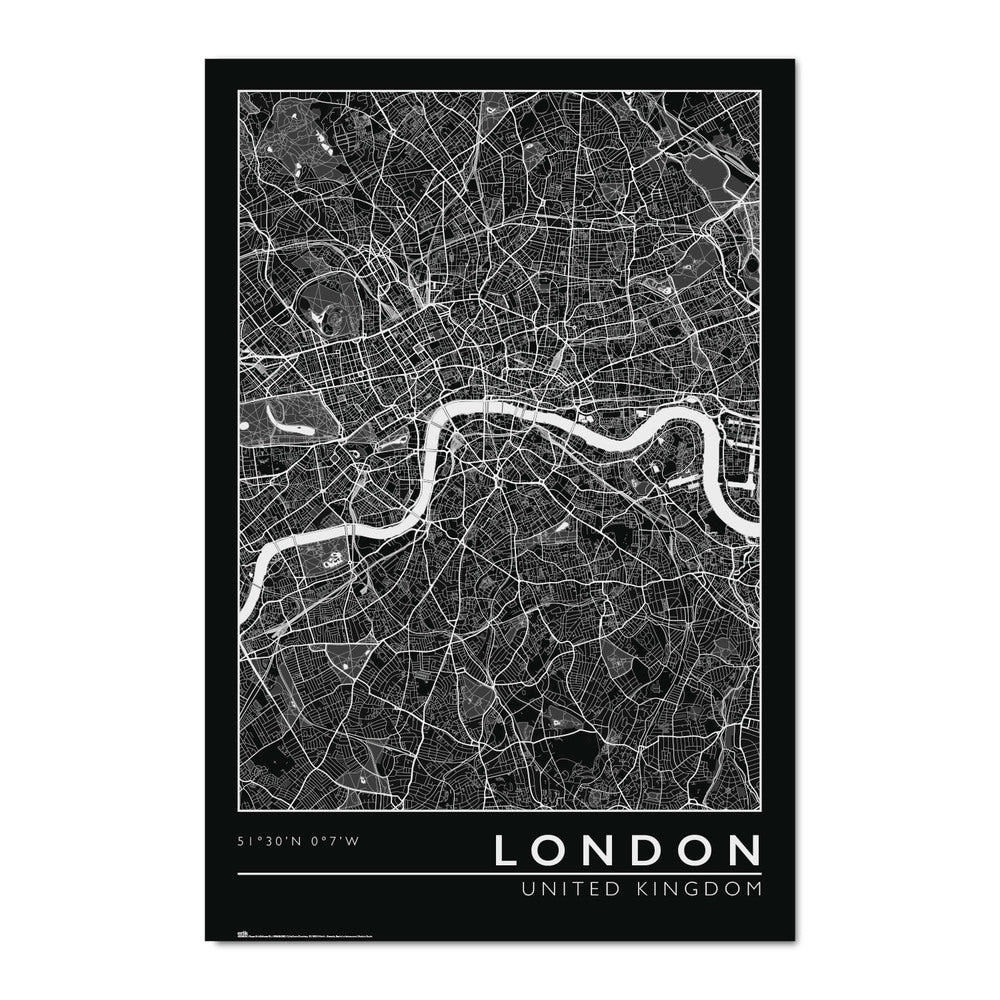 London United Kingdom City Map B&W Maxi Poster