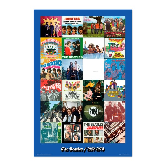 The Beatles 1967 - 1970 Blue Montage Maxi Poster