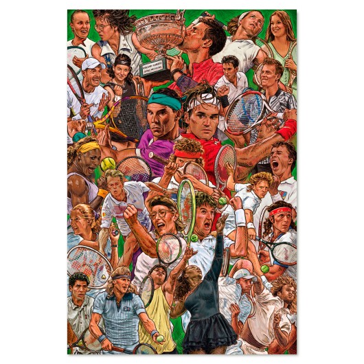 Tennis Legends Montage Colour Maxi Poster