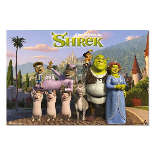 Shrek Movie Main Characters Line Up Maxi Poster