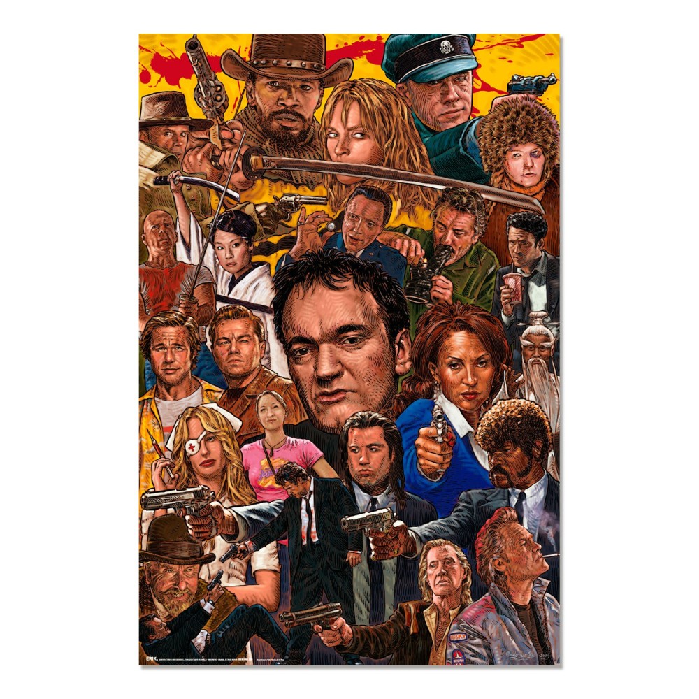 Film Pulp Quentin Tarantino Characters Mash Up Maxi Poster