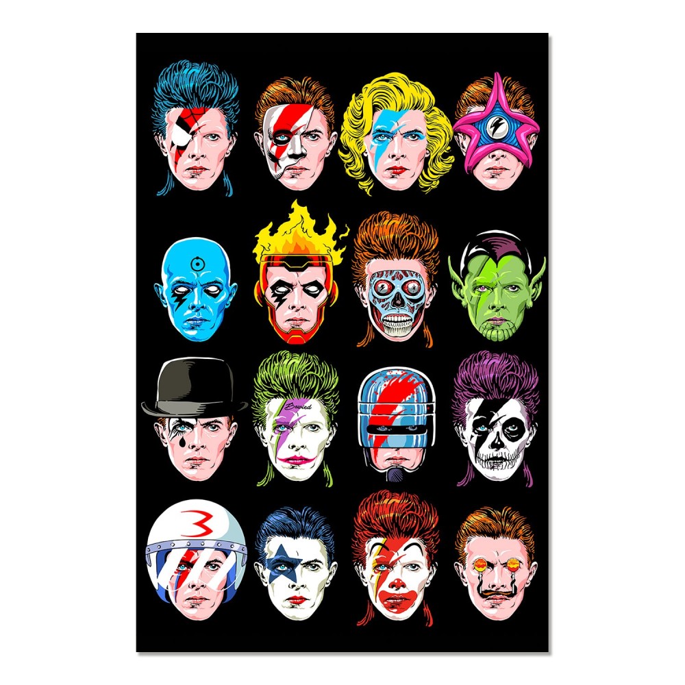 Butcher Billy Floating Heads of David Bowie Art Maxi Poster
