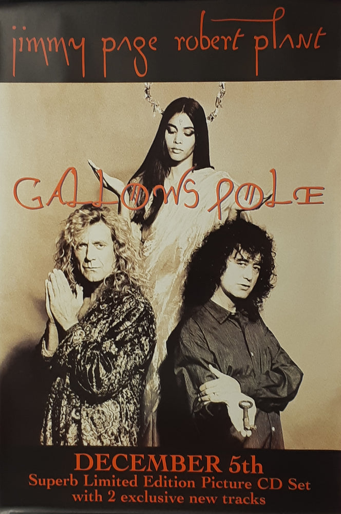 Jimmy Page Robert Plant Gallows Pole CD Single 102x152cm Giant Promotional Poster