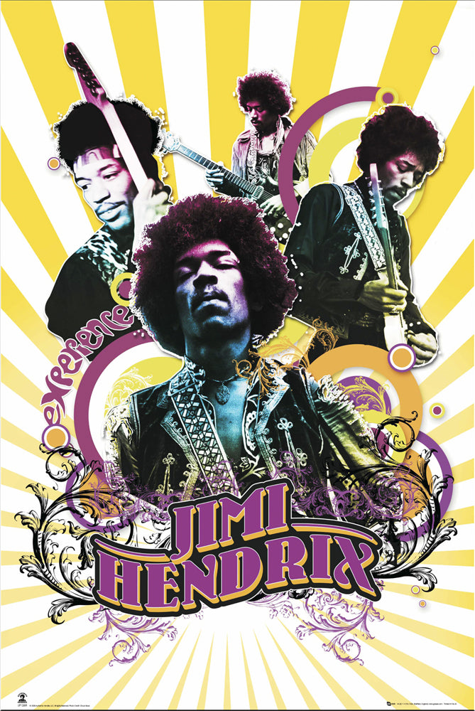 Jimi Hendrix Collage Vintage Maxi Poster Blockmount