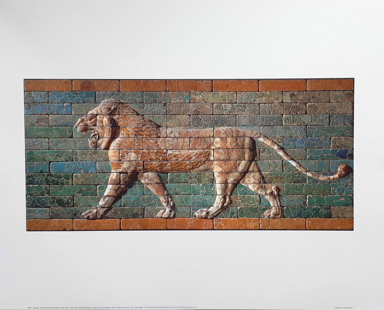 Babylon Lion In Glazed Brick Relief Excavated 1902 40x50cm Art Print