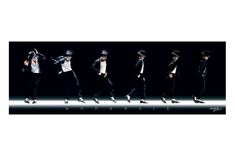 Michael Jackson Moonwalk 30cm x 91cm Slim Poster Blockmount