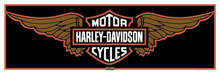 Harley-Davidson Motorcycles Wings Slim Poster Blockmount