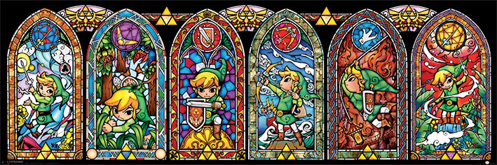 The Legend Of Zelda Stained Glass Slim Poster Blockmount