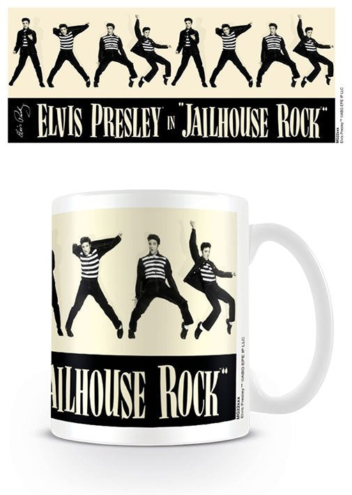 Elvis Presley Jailhouse Rock White Ceramic Coffee Mug