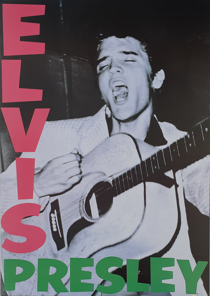 Elvis Presley First Album Cover Vintage Maxi Poster Blockmount